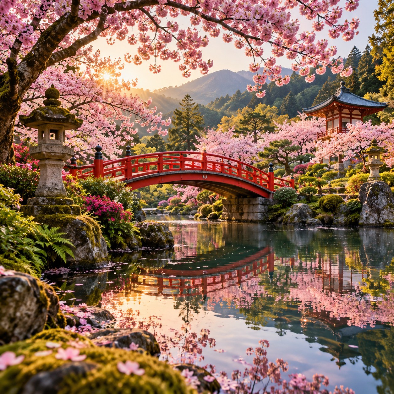 Cherry blossom garden