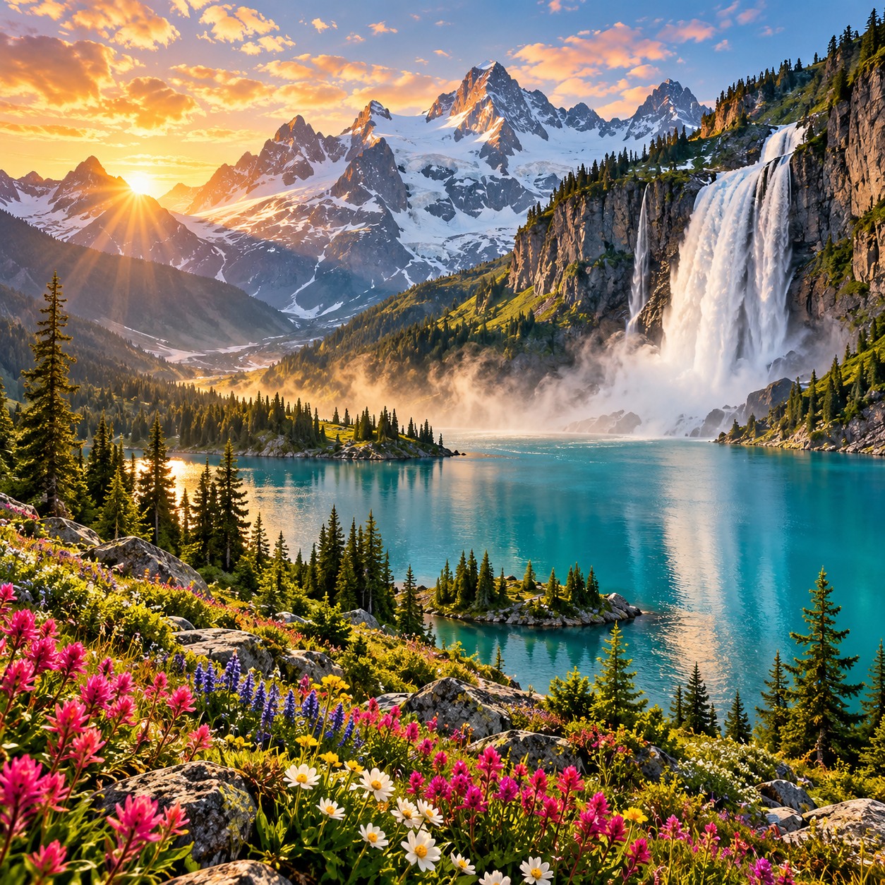 Alpine waterfall